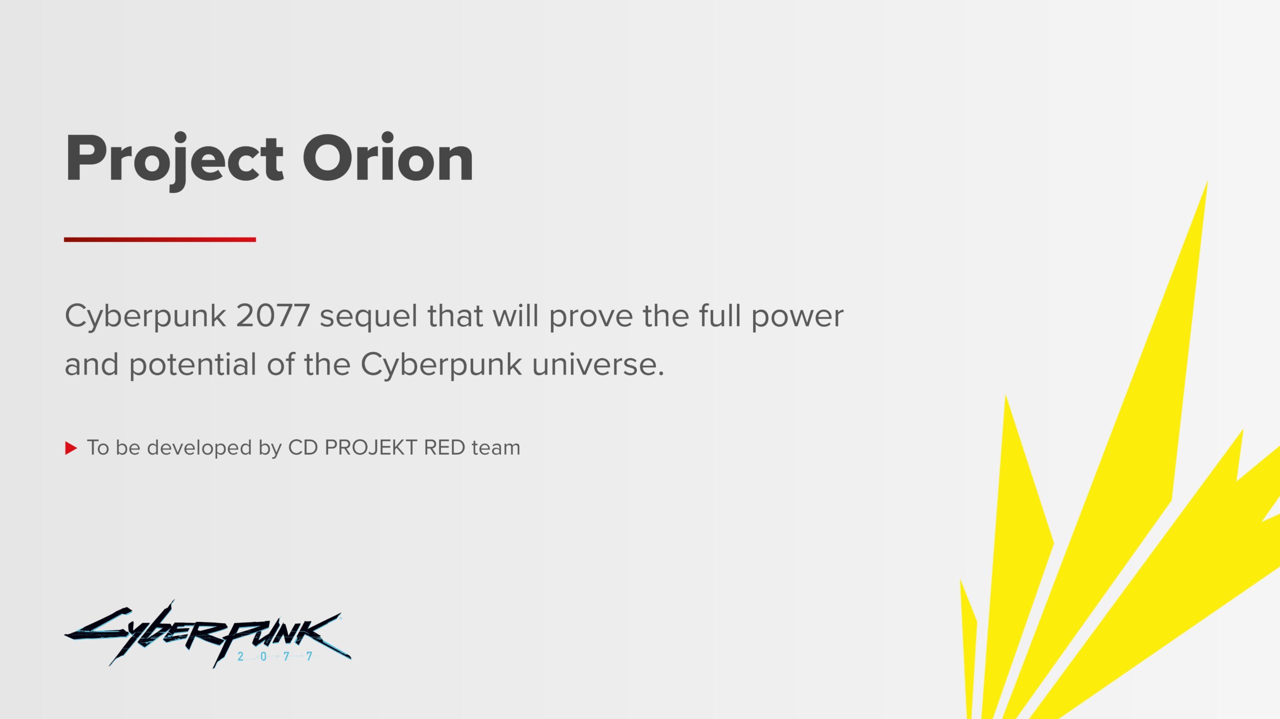 Project Orien, la suite de Cyberpunk 2077 est en route !