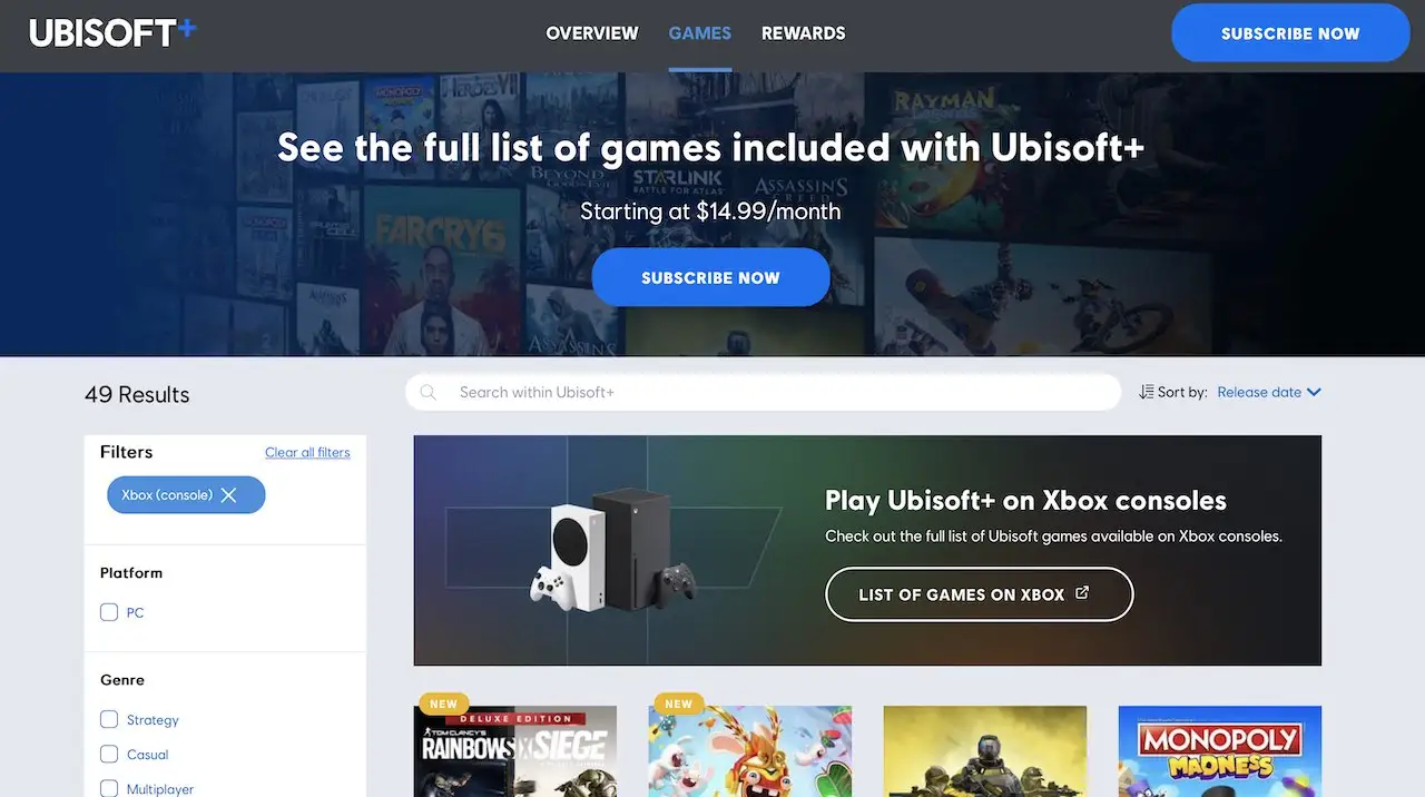 Ubisoft+ arrive sur Xbox