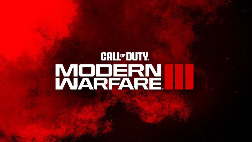 Logo de Call of Duty Modern Warfare 3 sur fond de fumigène rouge