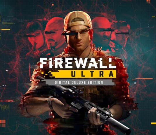 TEST – Firewall Ultra sur PS VR2 Logo du jeu Firewall Ultra devant un personnage du jeu