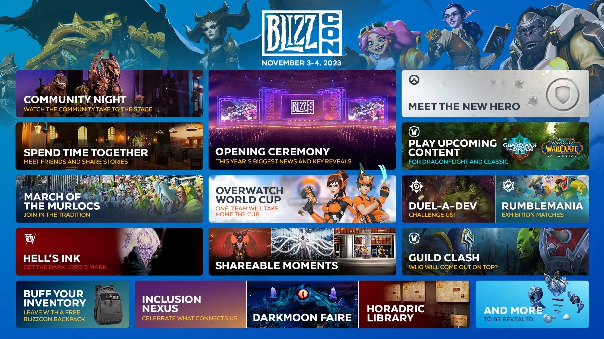 Détail du programme de la BlizzCon 2023