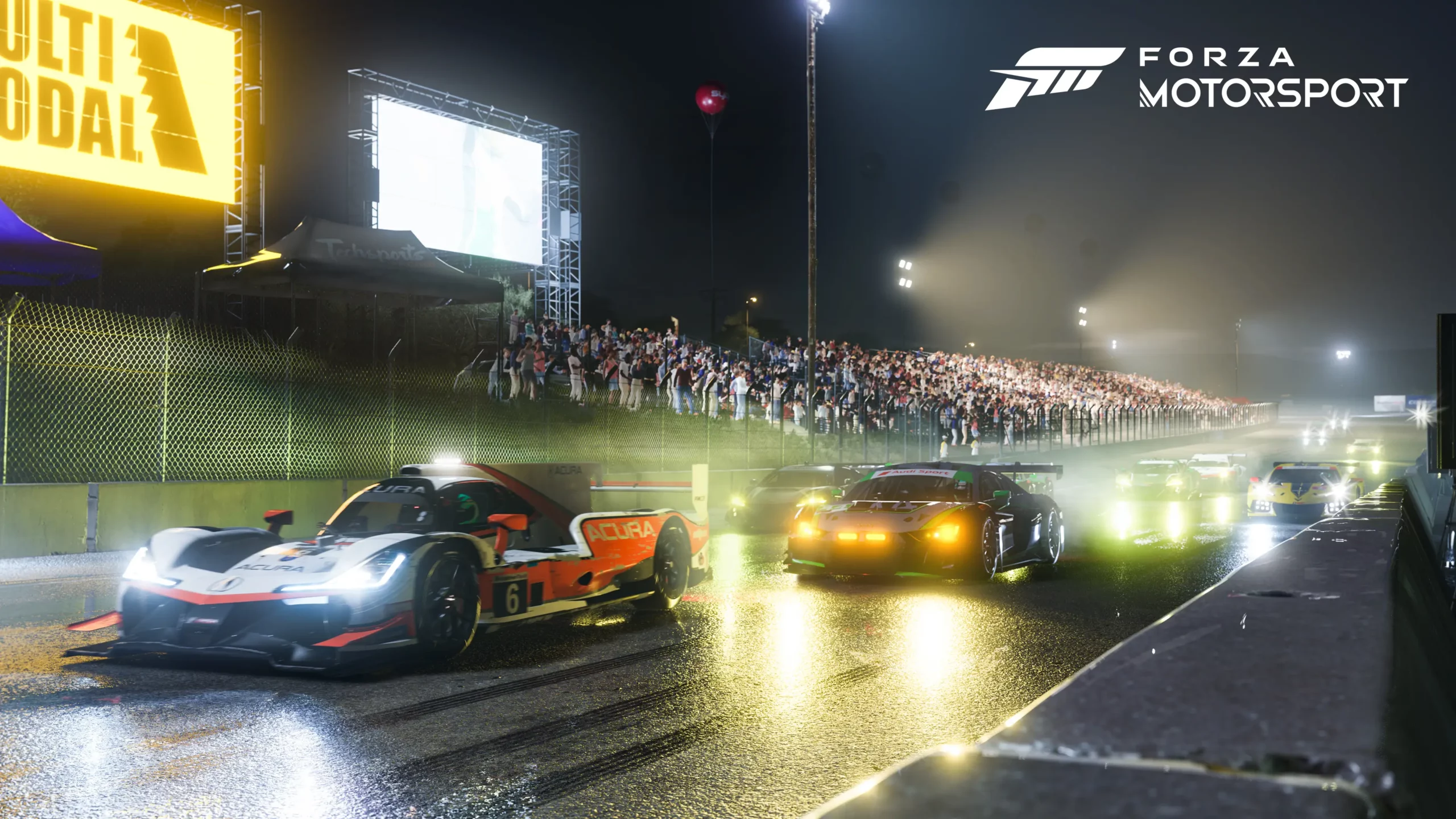 Course de voiture la nuit sur Forza Motorsport