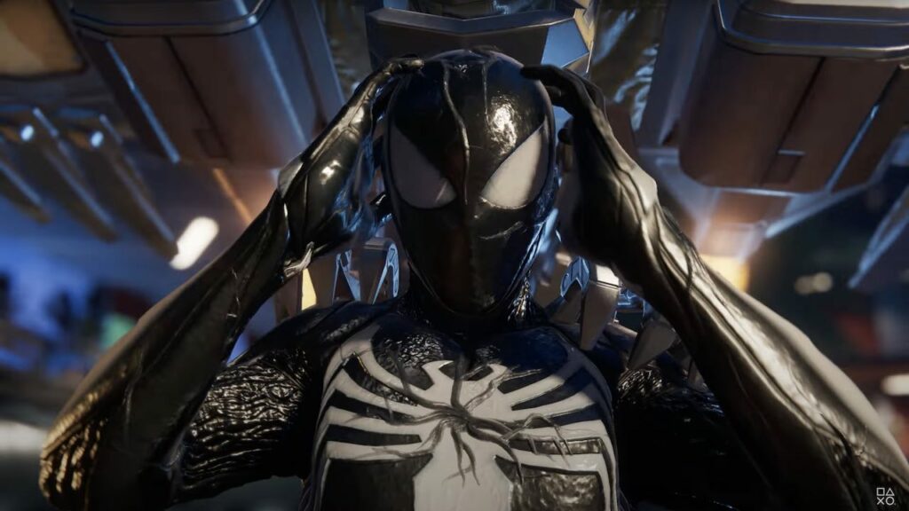 Peter Parker sous l'effet du symbiote dans Spider-Man 2 sur PS5