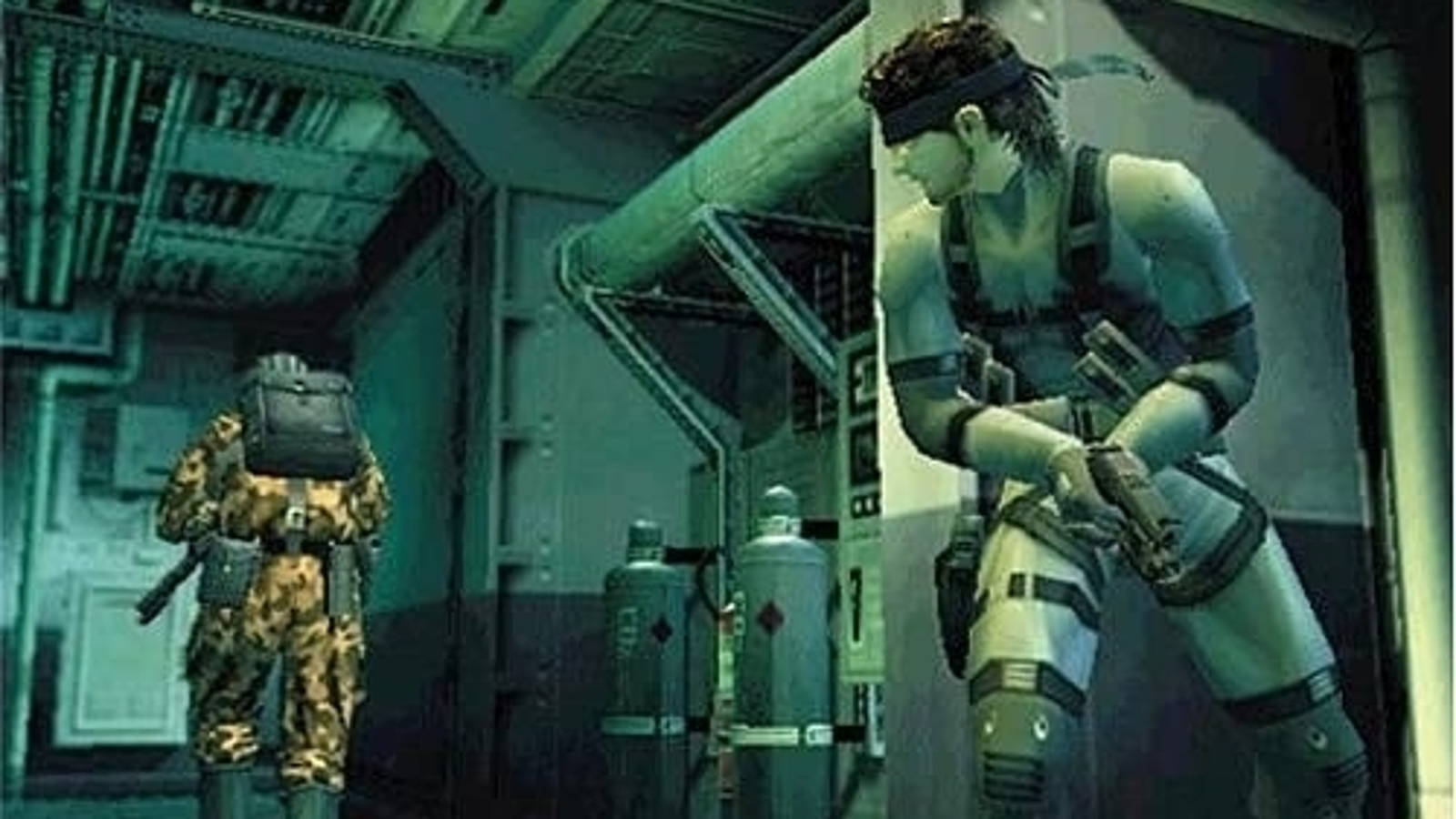 Solid Snake en pleine mission d'infiltration dans Metal Gear Solid 2