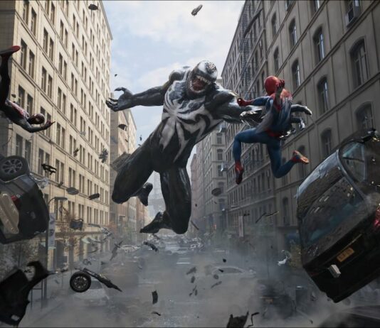 Marvel’s Spider-Man 2 s’écoule à 2.5 millions d’exemplaires en 24 heures Venom combattant Peter et Miles dans Marvel's Spider-Man 2