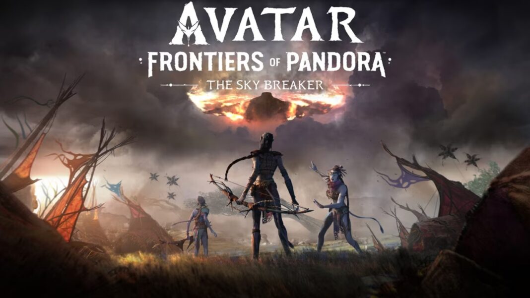 Artwork principal de la première extension du jeu Avatar Frontiers of Pandora : The Sky Breaker.