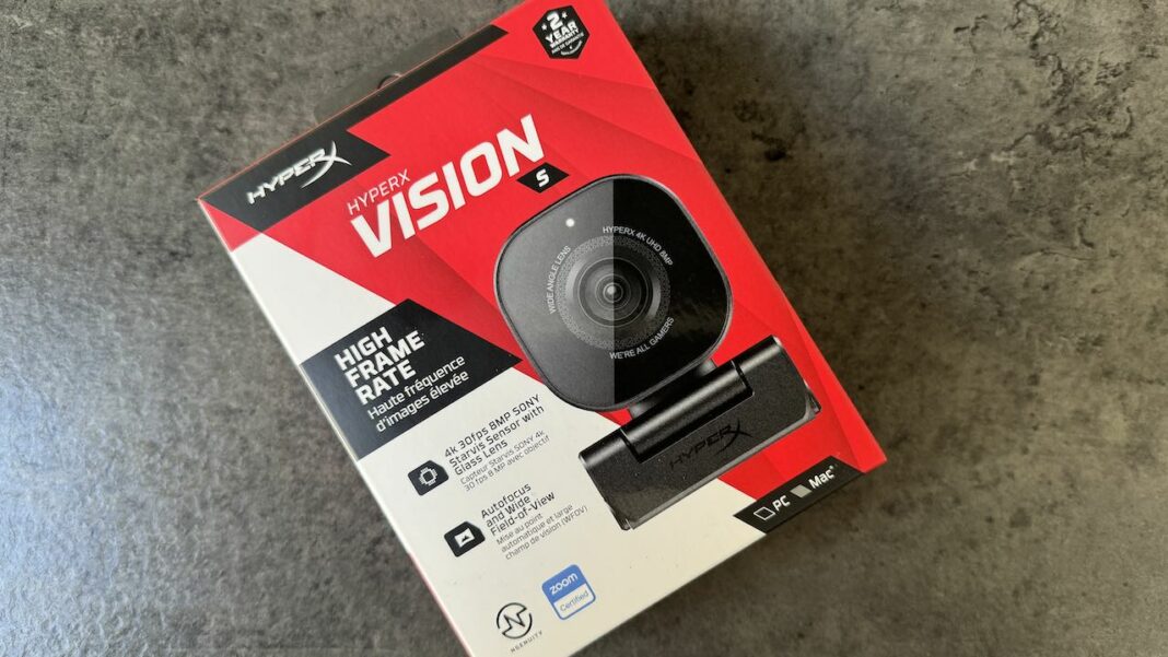 Boite de la nouvelle webcam Vision S de HyperX