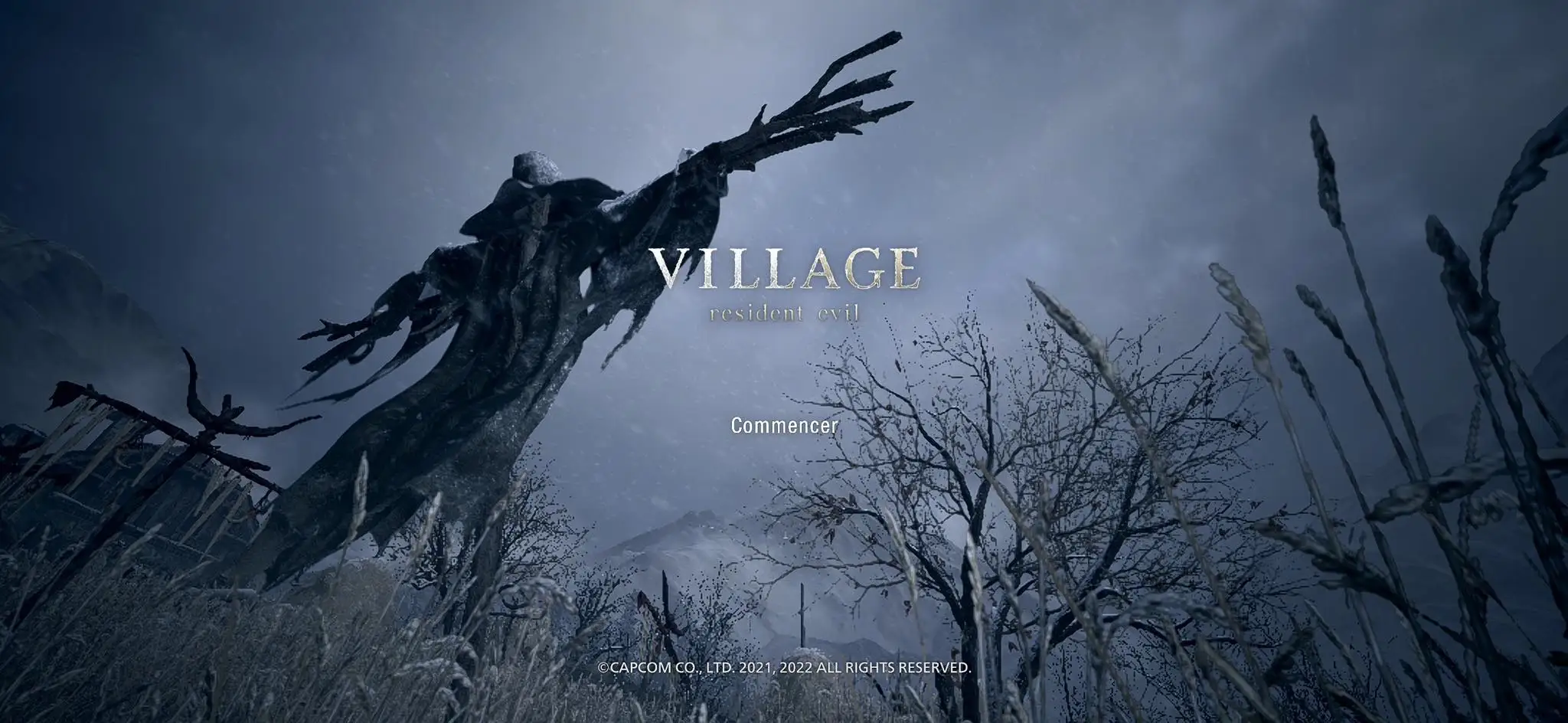 Menu d'introduction de Resident Evil Village sur iPhone 15 Pro