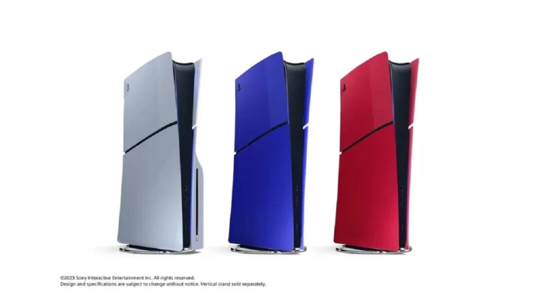 Les nouvelles couleurs Volcanic Red, Sterling Silver et Cobalt Blue pour la PS5 Slim