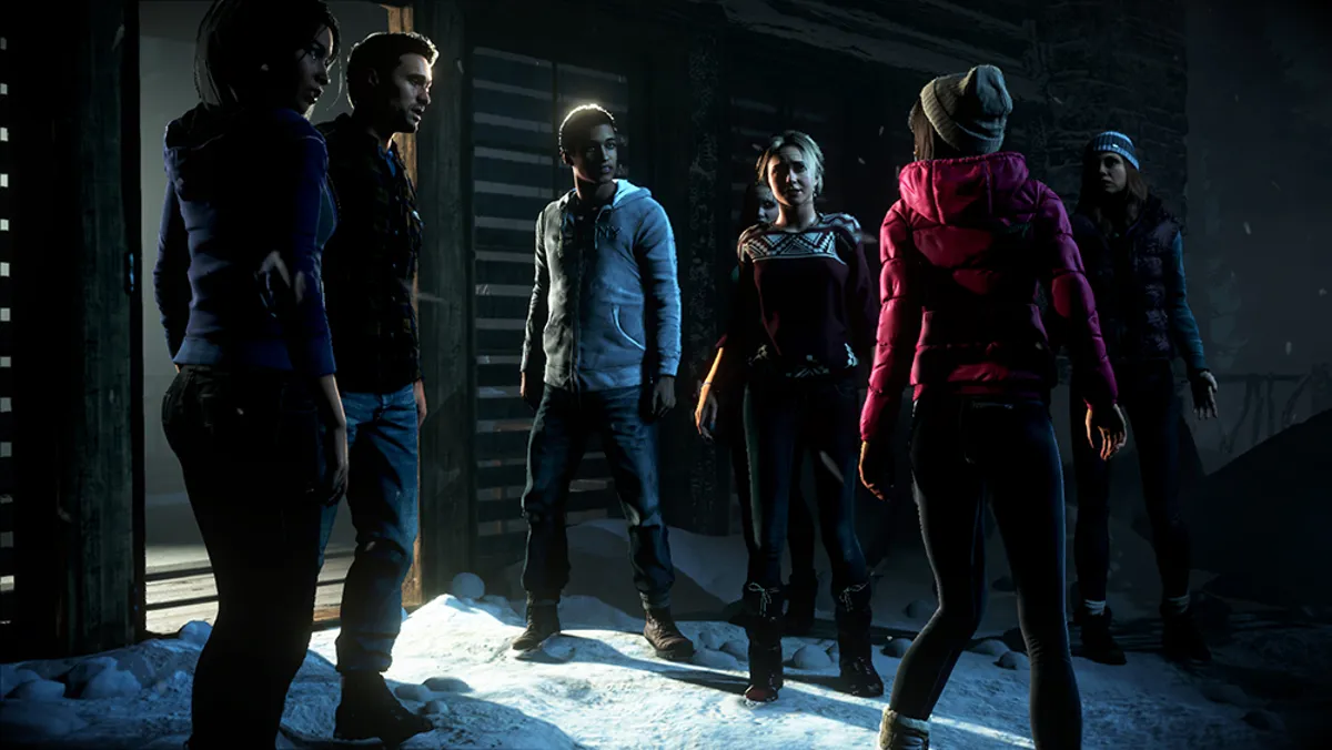 Le groupe d'aventuriers tentant de survivre dans le jeu PS4 Until Dawn