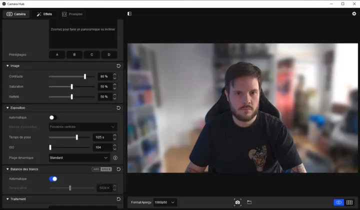 Malgré ses paramètres de base, il est conseillé de régler la luminosité de l'Elgato Facecam MK.2