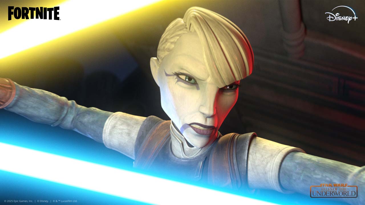 Savage Huntress de Star Wars: Tales of the Underworld avec sabre laser dans Fortnite