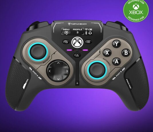 Test Turtle Beach Stealth Pivot : la manette modulaire qui s’adapte à tous les styles de jeu Turtle Beach Stealth Pivot – manette modulaire Xbox et PC en vue de face avec ses modules interchangeables