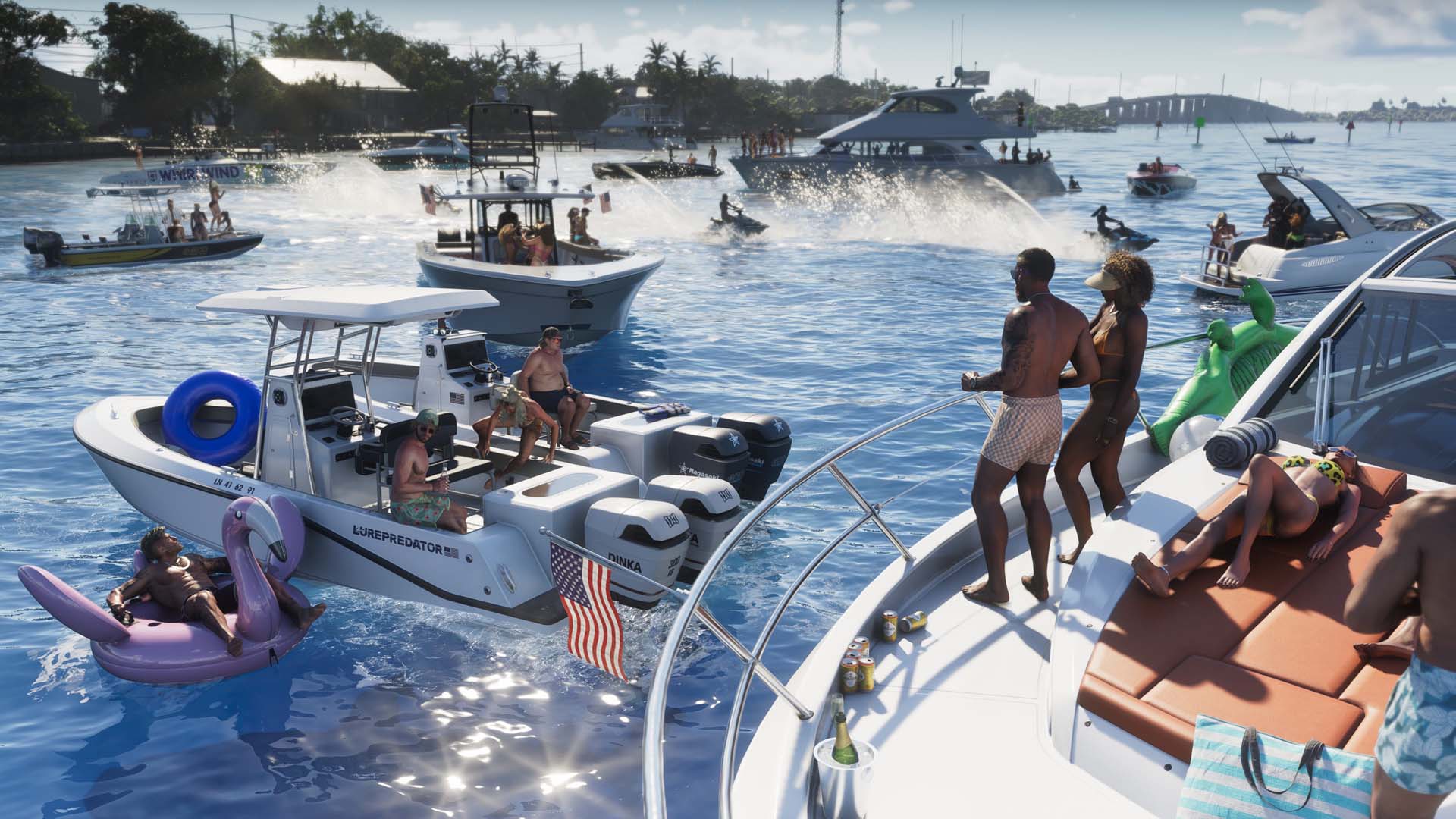 Fête sur des yachts dans les eaux de Leonida Keys dans GTA 6, entre luxe et excès