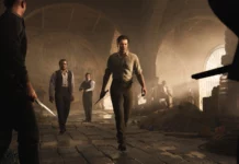 Mafia: The Old Country s’offre une mise à jour gratuite axée sur les courses et les défis Enzo Favara marchant armé dans une tonnara sicilienne dans Mafia The Old Country