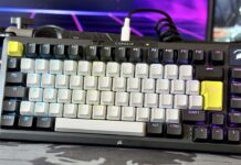 TEST – Corsair MAKR 75 Barebone DIY Visuel global du clavier Corsair MAKR 75 de face