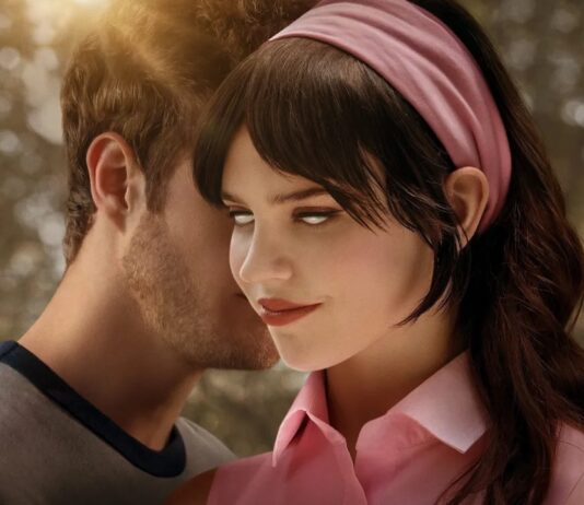 Critique de Companion : un thriller SF surprenant avec Sophie Thatcher Affiche du film Companion avec Sophie Thatcher et Jack Quaid dans un moment ambigu