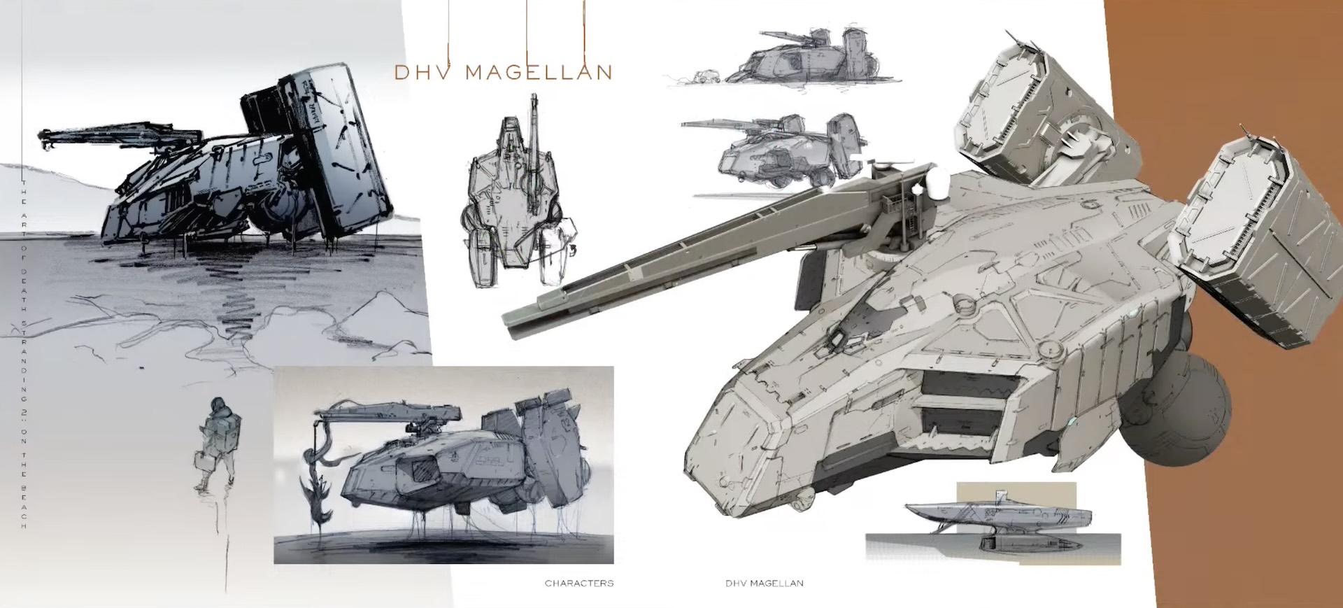  Concept art détaillé du vaisseau DHV Magellan dans Death Stranding 2 On the Beach