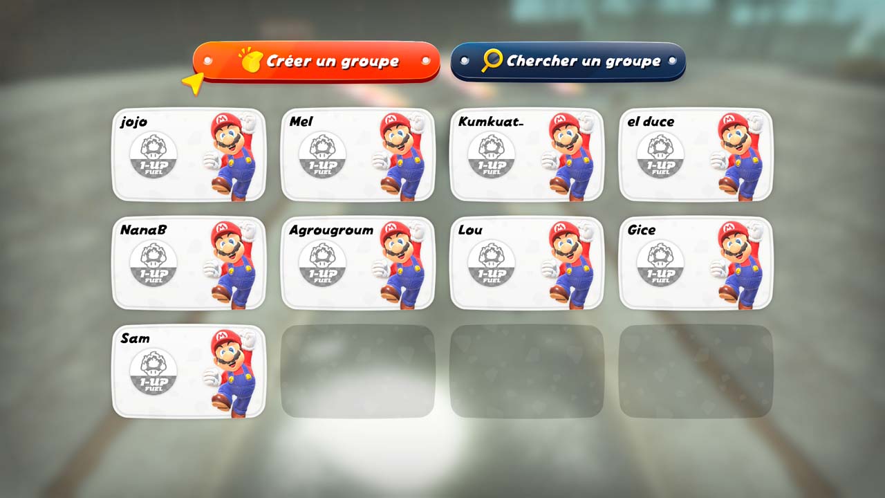 Sélection du mode Amis en ligne dans Mario Kart World
