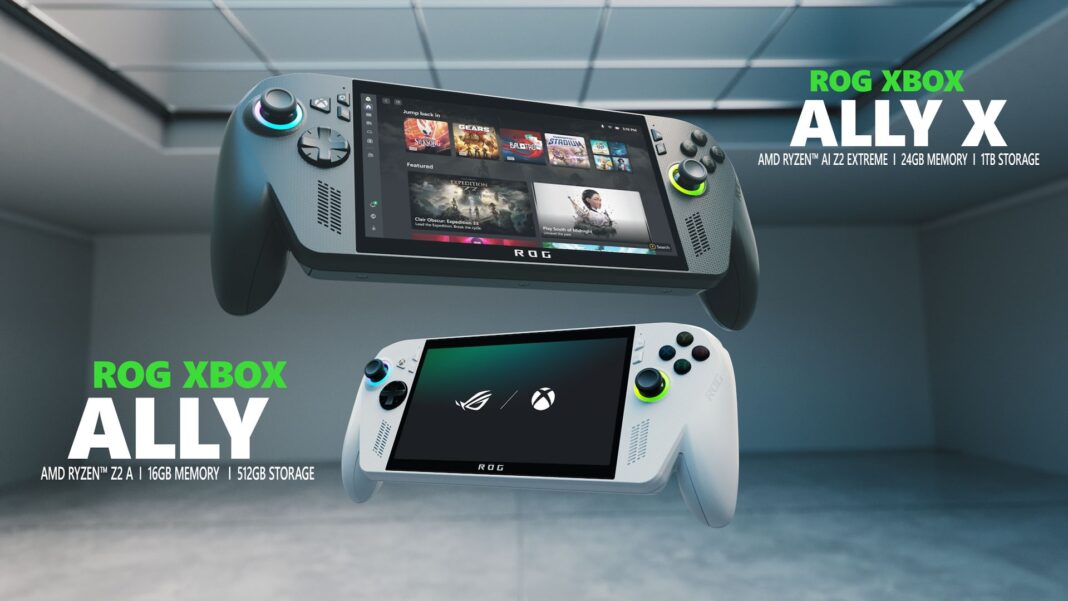 Comparatif des consoles portables ROG Xbox Ally et ROG Xbox Ally X avec caractéristiques techniques
