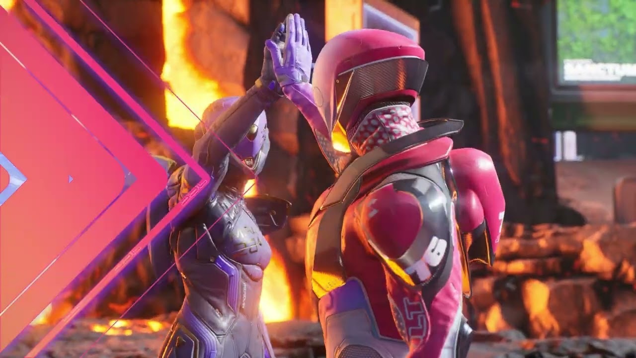 plitgate-2-battle-royale.jpeg" alt="Deux personnages en armure futuriste se saluent dans Splitgate 2 Battle Royale