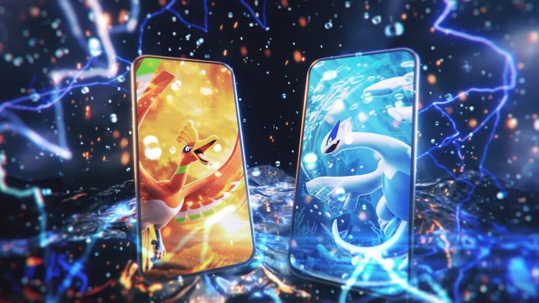 Ho-Oh et Lugia mis en avant dans l'extension Sagesse entre Ciel et Mer du jeu mobile Pokémon TCG Pocket