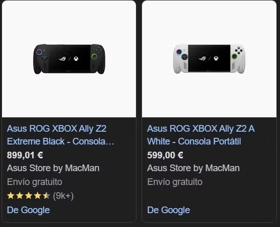  Fuite des prix des consoles ASUS ROG Xbox Ally Z2 sur une boutique en ligne espagnole