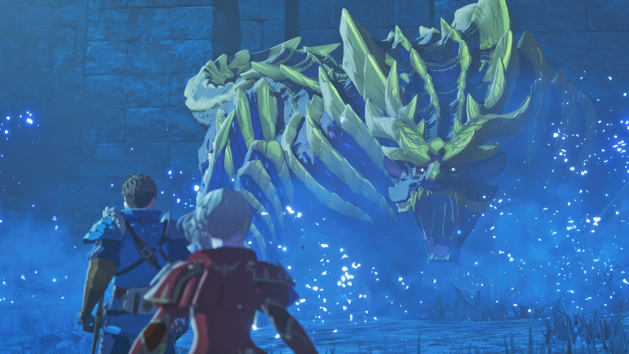 Rencontre avec un monstre géant dans Monster Hunter Stories 3 Twisted Reflection