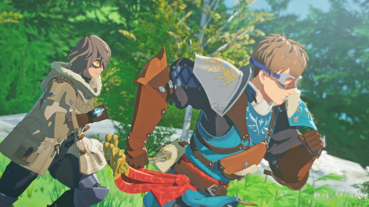 Protagoniste et allié en armure dans Monster Hunter Stories 3 Twisted Reflection
