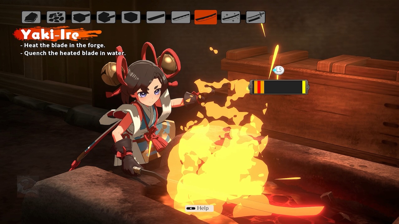 Système de forge dans Towa and the Guardians of the Sacred Tree avec mini-jeu de fabrication