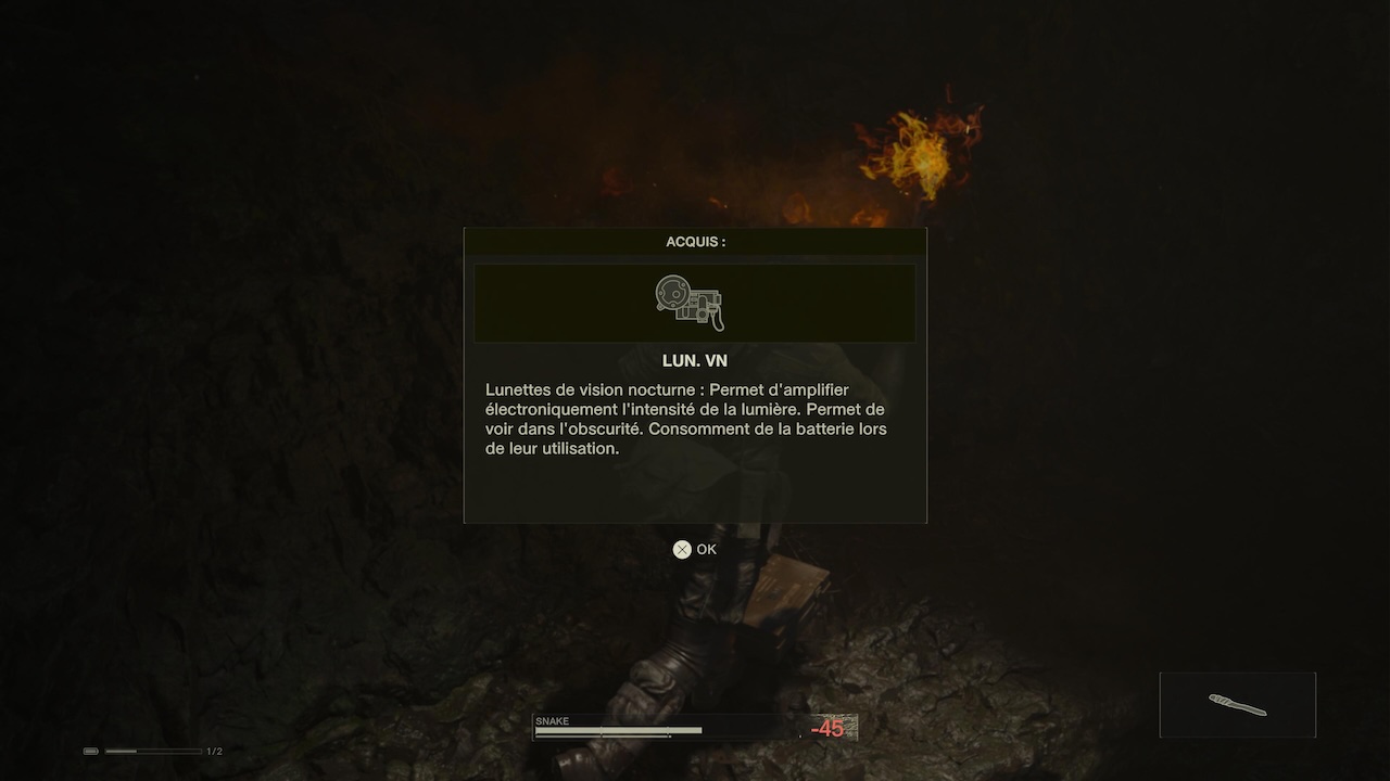 Lunettes de vision nocturne dans MGS Delta