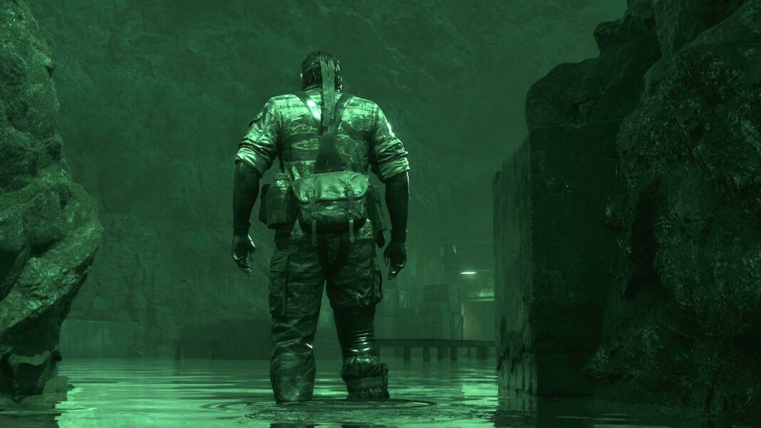 Snake utilisant les lunettes de vision nocturne dans Metal Gear Solid Delta.