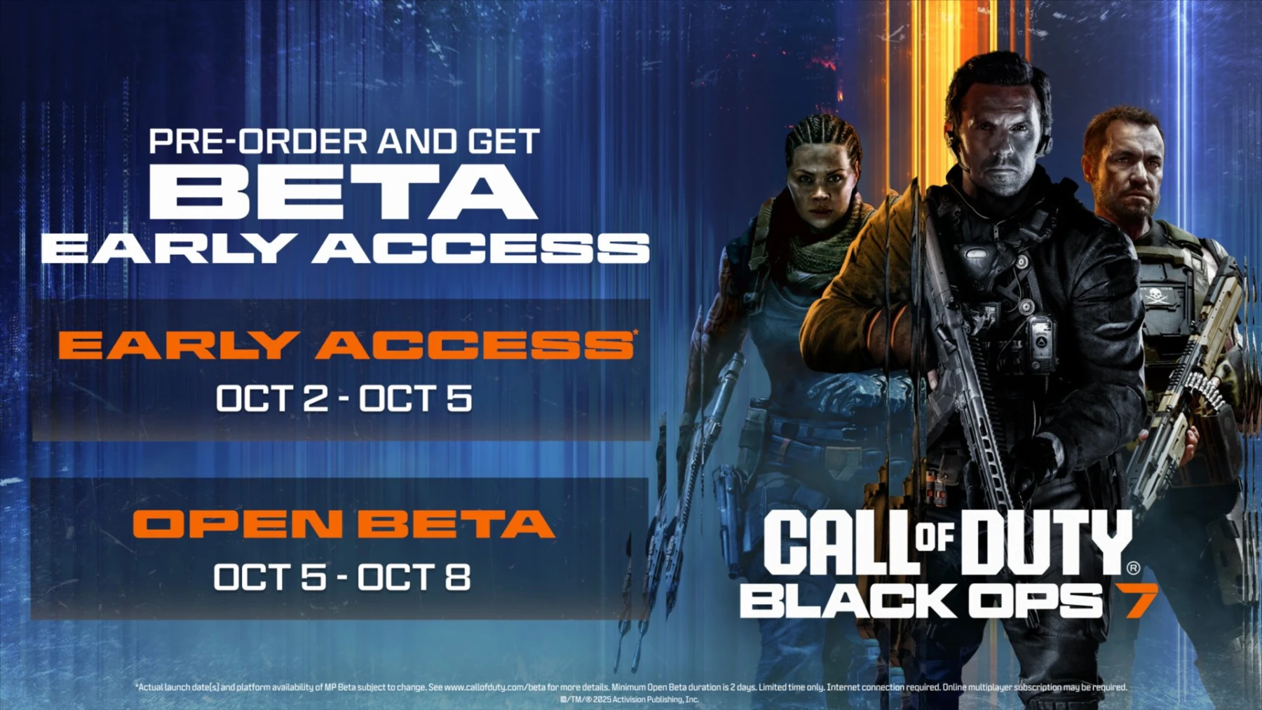 Deux rendez-vous pour la bêta ouverte de Call of Duty Black Ops 7
