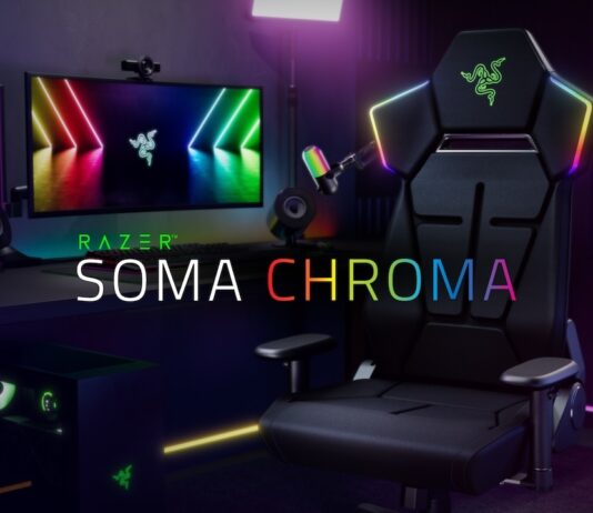 Razer Soma Chroma : Razer fait entrer le RGB sur les chaises gaming avec un premier modèle connecté